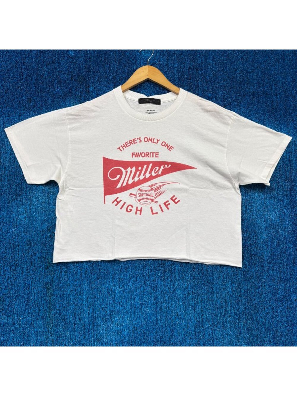 Miller High Life Champagne Of Beer White Crop Top Size Medium
